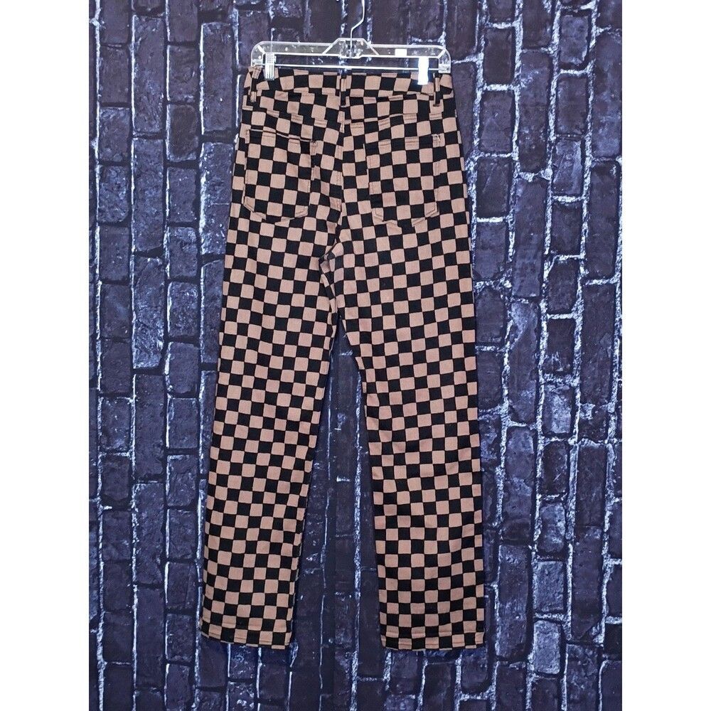 Forever 21 Straight Leg Jeans Women Size 28 Brown/Black Checkerboard Casual Wear - Picture 4 of 4